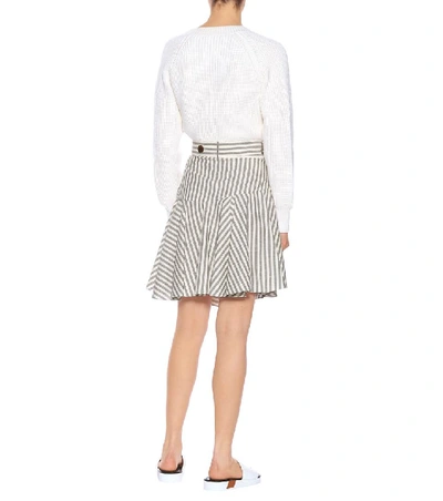 Shop Loewe Striped Cotton Skirt