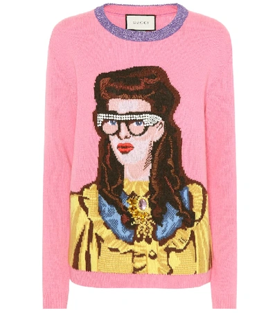 Shop Gucci Unskilled Worker Wool Sweater In Pink
