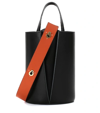 Shop Danse Lente Mini Lorna Leather Bucket Bag In Black