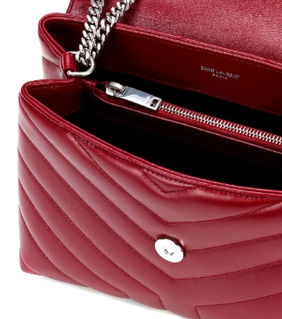 Shop Saint Laurent Small Loulou Monogram Shoulder Bag In Red