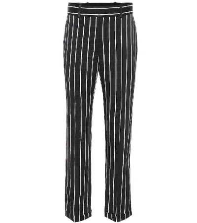 Shop Haider Ackermann Striped Cropped Trousers In Black