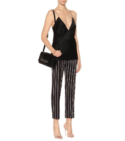 Shop Haider Ackermann Striped Cropped Trousers In Black