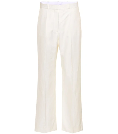 Shop Stella Mccartney Cotton-blend Trousers In White