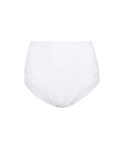 Shop Beth Richards Mesh-panelled Bikini Bottoms In White