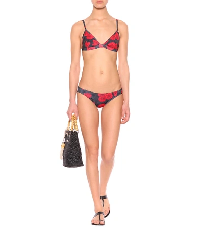 Shop Beth Richards Second Skin Printed Bikini Top In Red