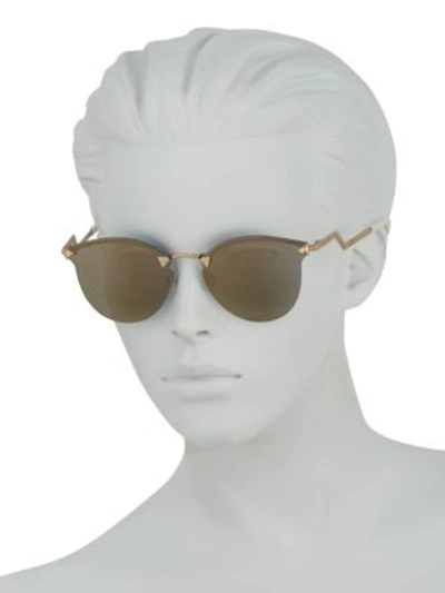Shop Fendi Rimless Sunglasses In Rose Gold