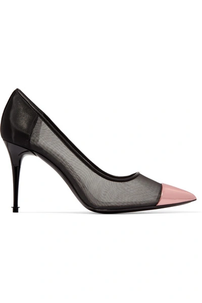 Shop Tom Ford Metallic Leather And Mesh Pumps In Black