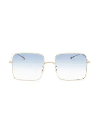 Shop Oliver Peoples Rassine 56mm Square Sunglasses In Gold-blue