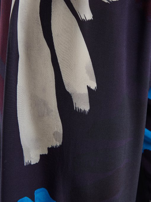 Kalmar Palm-print Wide-leg Silk Trousers In Blue Multi | ModeSens
