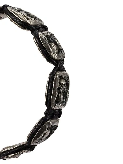 Shop Tobias Wistisen Framed Skull Bracelet In Framed Skull & Beads Arg: 35 Grs