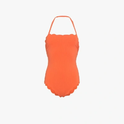 Shop Marysia Palm Springs Maillot Swimsuit In Yellow/orange