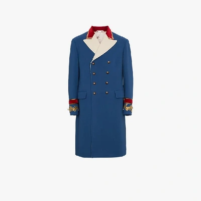 Shop Gucci Wool Cashmere Coat In Blue