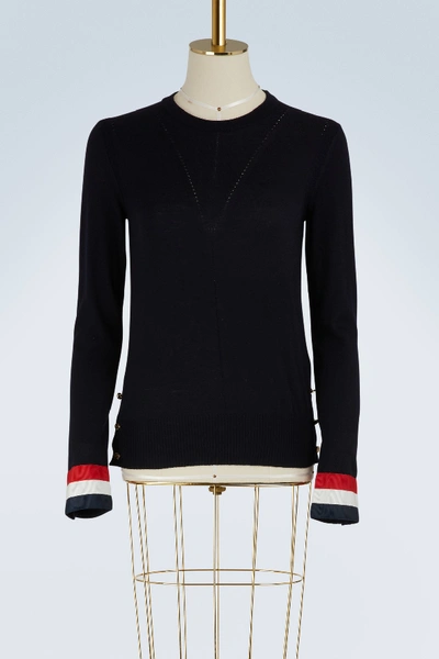 Shop Thom Browne Wool Sweater In Navy