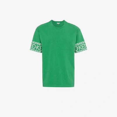 Shop Kenzo Logo Sleeve T Shirt In Green
