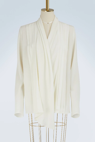 Shop Haider Ackermann Wrap Silk Shirt In Ivory