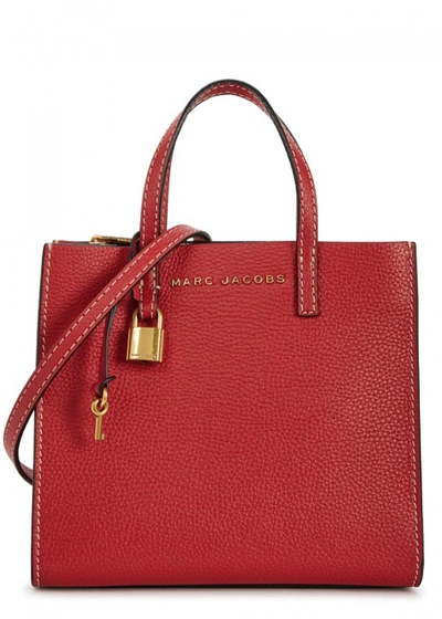Shop Marc Jacobs Grind Mini Leather Cross-body Bag In Red