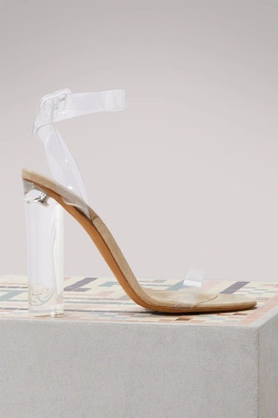 Shop Yeezy Sandals With Ankle Strap In Clear