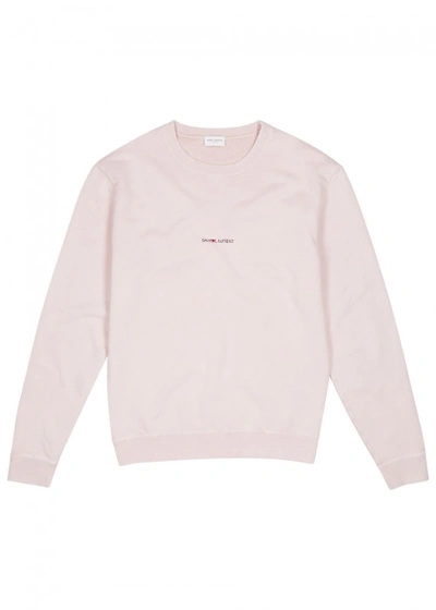 Shop Saint Laurent Pale Pink Distressed Sweatshirt
