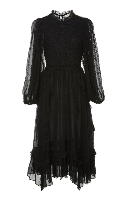 Shop Ulla Johnson Arielle Ruched Dress In Black