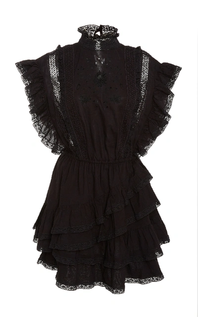 Shop Ulla Johnson Holly Mini Dress In Black
