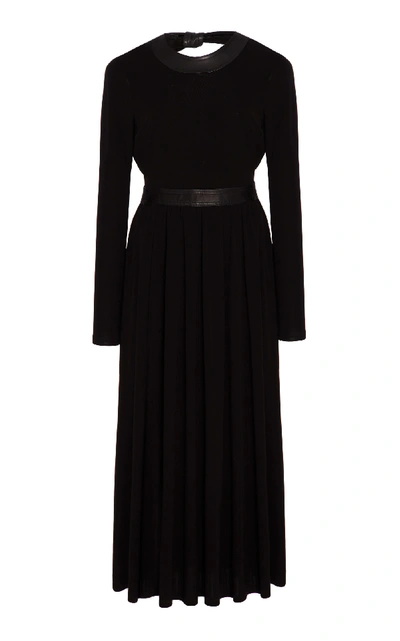 Shop Rosetta Getty Crepe Jersey Fitted Tie Back Dress In Black