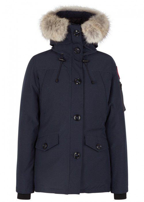 Canada Goose Montebello Fur-trimmed Shell Parka In Dark Blue | ModeSens