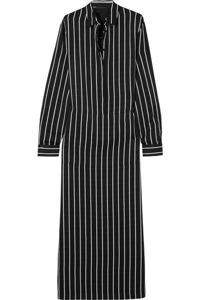 Shop Haider Ackermann Striped Cotton Maxi Dress In Black