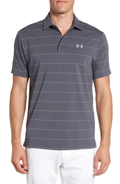 Shop Under Armour 'playoff' Loose Fit Short Sleeve Polo In Water / Steel