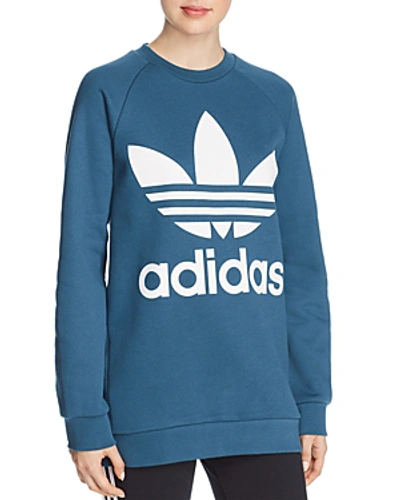 Shop Adidas Originals Oversize Logo Sweatshirt In Dark Steel