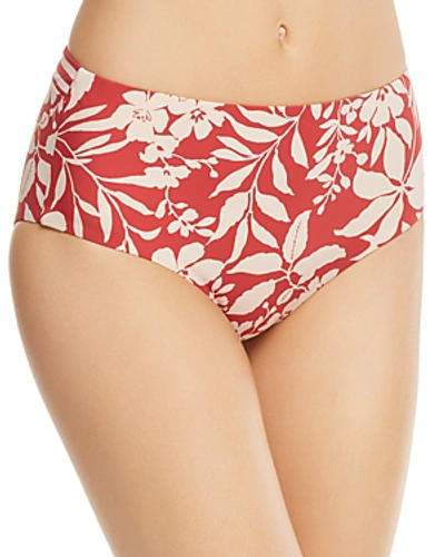 Shop Red Carter Tie-back High Waist Bikini Bottom In Ruby