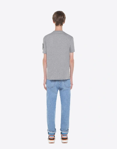 Shop Valentino Logo T-shirt In Grey