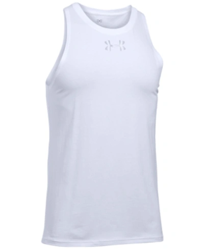 Shop Under Armour Men's Baseline Charged Cotton Tank Top In White
