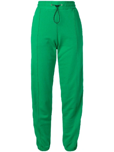 Shop Msgm Brand Stripe Track Trousers - Green