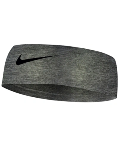 Shop Nike Fury Dri-fit Heathered Headband In Charcoal Heather