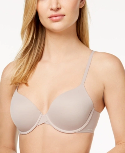 Shop Calvin Klein Perfectly Fit Full Coverage T-shirt Bra F3837 In Fresh Taupe