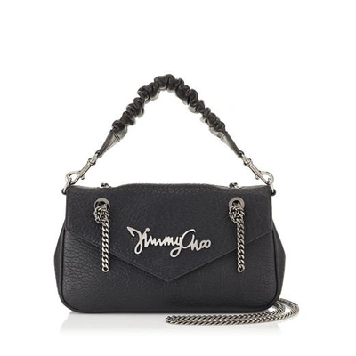 Shop Jimmy Choo Molly Black Grainy Leather Shoulder Bag