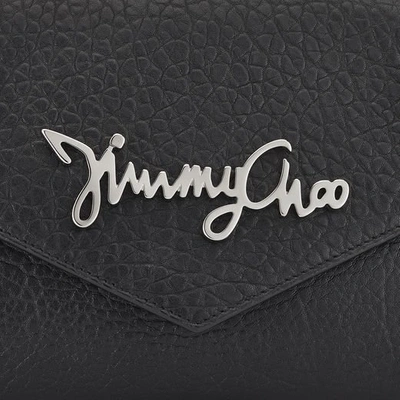 Shop Jimmy Choo Molly Black Grainy Leather Shoulder Bag