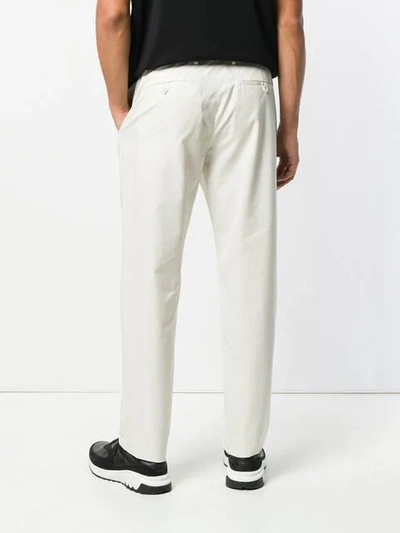 Shop Maison Margiela Straight Leg Trousers In White