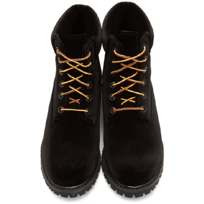 Shop Off-white Black Timberland Edition Velvet Boots In 1000 Black No Color