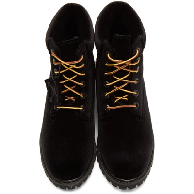 Shop Off-white Black Timberland Edition Velvet Boots In 1000 Black No Color