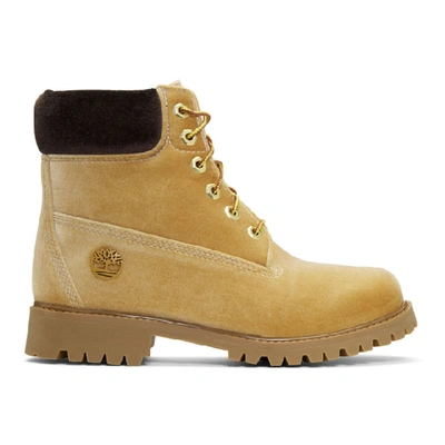 Shop Off-white Tan Timberland Edition Velvet Boots