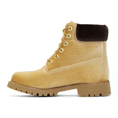 Shop Off-white Tan Timberland Edition Velvet Boots