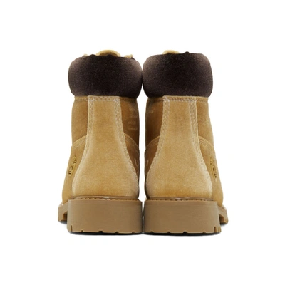 Shop Off-white Tan Timberland Edition Velvet Boots