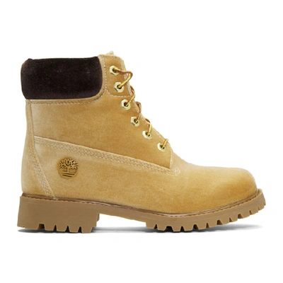 Shop Off-white Tan Timberland Edition Velvet Boots In 5350 Camel