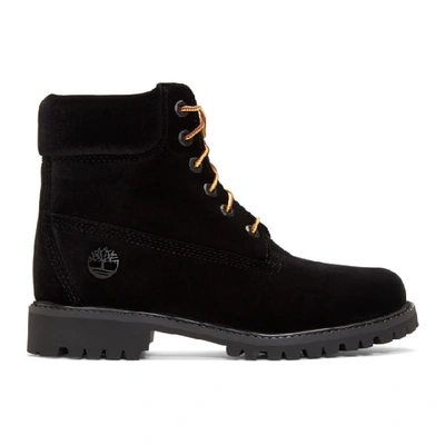 Shop Off-white Black Timberland Edition Velvet Boots In 1000 Black