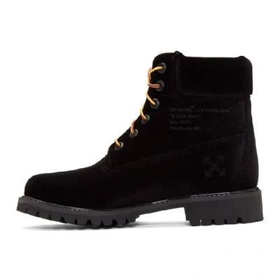Shop Off-white Black Timberland Edition Velvet Boots In 1000 Black