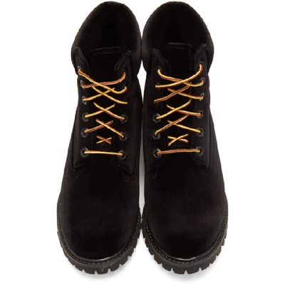 Shop Off-white Black Timberland Edition Velvet Boots In 1000 Black