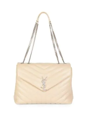 saint laurent medium lou chain strap quilted leather satchel
