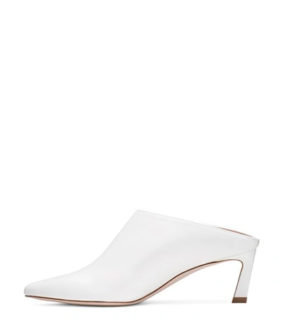 Shop Stuart Weitzman The Mira Mule In White Nappa Leather