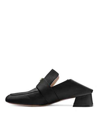 Shop Stuart Weitzman The Irises Loafer In Black Textured Leather